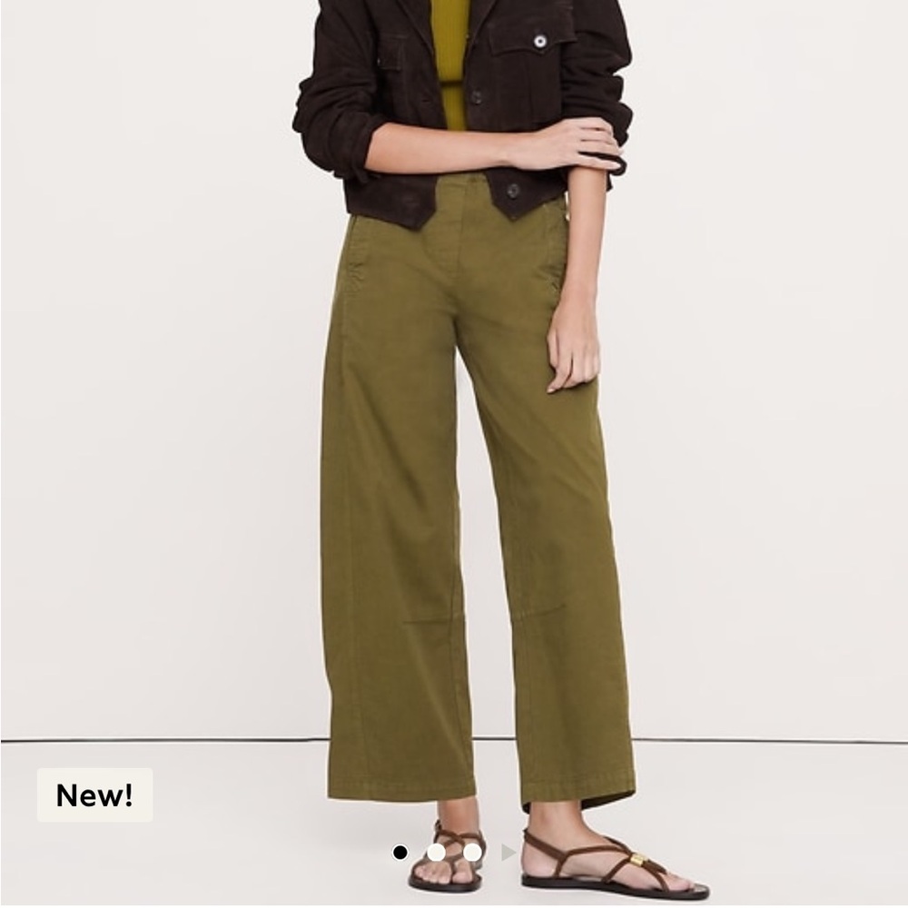 Banana Republic Olive Wide-Leg Painter Pants